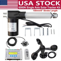 Single Axis Solar Tracking Tracker-6000N DC 6″ Linear Actuator Anemometer System