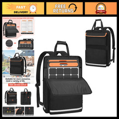 Portable Solar Panel Bag for 2 Foldable Panels, Double-Layer Case with Pockets,