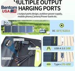 120W Portable Solar Panel 19V, 120W Foldable Solar Panels Kit with Adjustable Ki