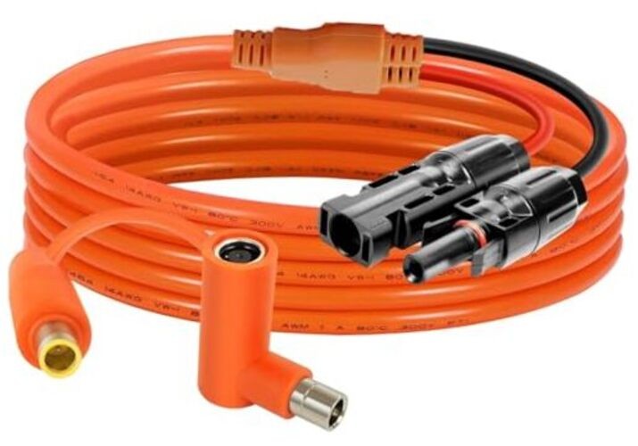 Solar Connector to DC 8mm Adapter Cable 12AWG + 14AWG Tinned Copper Wire 10FT