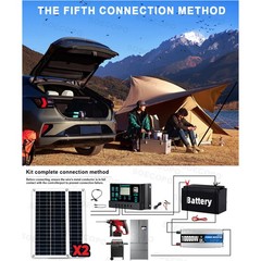 10000W Inverter (12V-110V/220V) + 2pcs Solar Panels + Charge Controller 100A