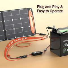 Solar Extension Cable, 14AWG Tinned Copper with Solar Panel Connectors, 12AWG Re