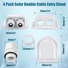 Enhon 4 Set Solar Entry Gland White 3-10mm²