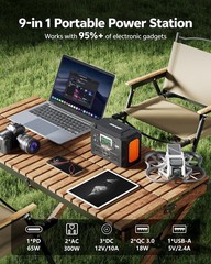 Portable Power Station 300W – 65W USB-C, Camping Essential