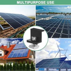 8pcs Solar Panel Mounting 30mm Z Clip Aluminum End Clamp for RVs Black