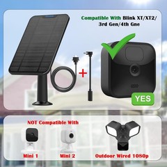 4W Solar Panel Charger 3-Pack for Blink Cameras – Weatherproof & Adjustable