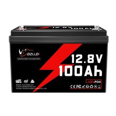 12V 100Ah LiFePO4 Lithium Battery Deep Cycle BMS For RVs Backup Power Off-grid