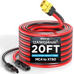 Bietrun MC4 To XT60 Solar Charge Cable 20Ft 12AWG