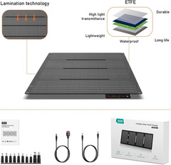 Portable Solar Panel 60W Foldable Solar Charger with DC/USB C/USB a Output DC Ca