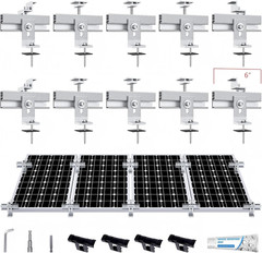 Solar Panel Mounting Bracket Kit, 10Pcs Upgraded Longer Stronger 6 Inch Rails So