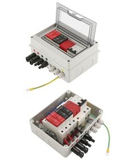 VOU 600V Solar DC PV Combiner Box,2 String Lightning Arrester Connector On/Off