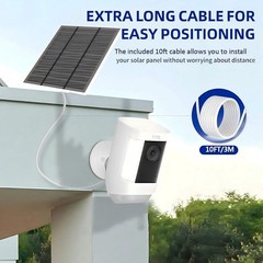 White 5W 5V Solar Panel Charger for Camera Outdoor Wireless