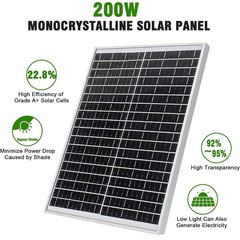 2x Solar Panels 100W 12V High-Efficiency Monocrystalline PV Module Power Charger