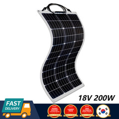 200W 18V Waterproof Flexible Solar Panel For RV Boat Camper Home Battery Charge