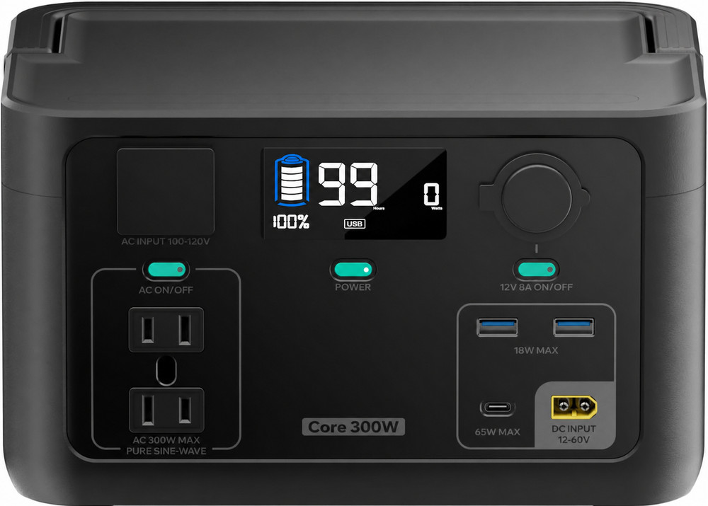 300W 600W Peak Portable Power Station 192Wh LiFePO4 Battery 10ms UPS 120V AC