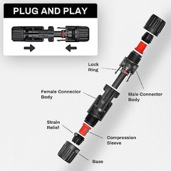 12 piezas de conectores solares con llaves para cables de paneles solares.neuvo.