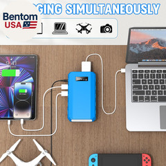 Portable Power Station with AC Outlet, 65W/110V External Battery Pack 24000Mah/