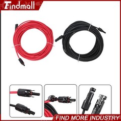 Findmall Red+Black W/ M4 Connector Solar Panel Wire Cable Weatherproof 20M 4mm²