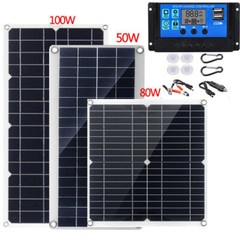 50W 80W 100W Solar Panel Kit 12V 30A Battery Charger Controller for Caravan Boat