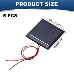 5Pcs 2V 0.08W 40mA Mini Solar Panels with Cable