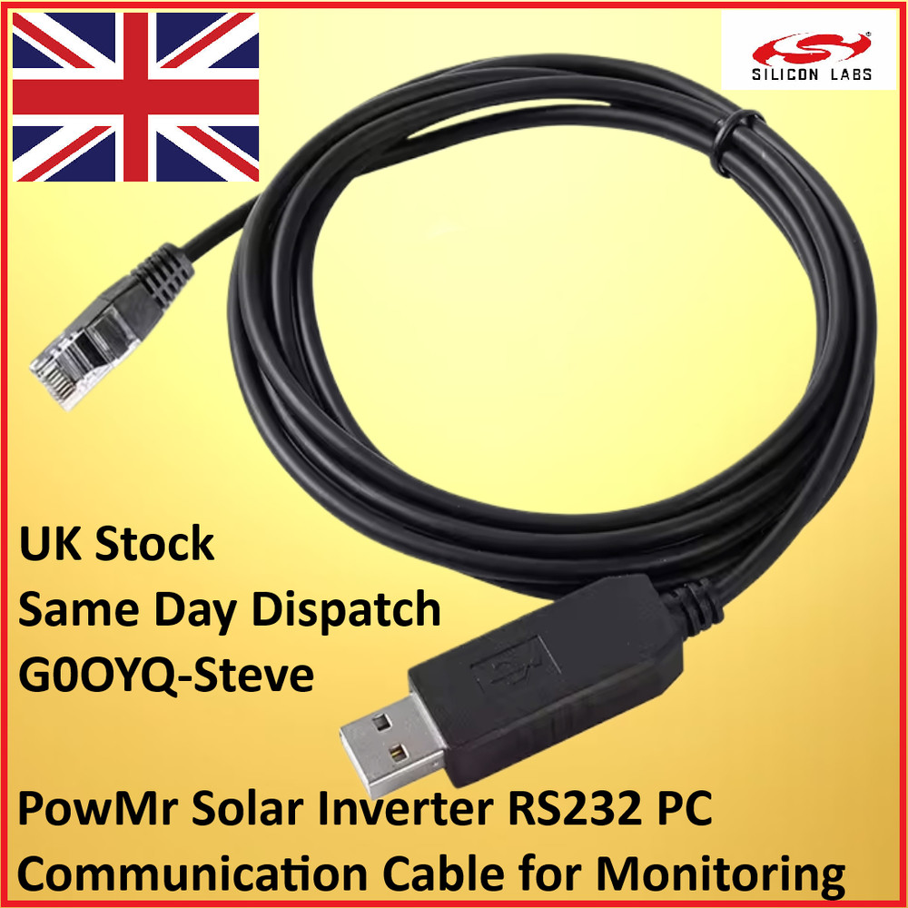 PowMr Solar Inverter RS232 Serial PC USB Cable Communication And Monitoring 1.8m