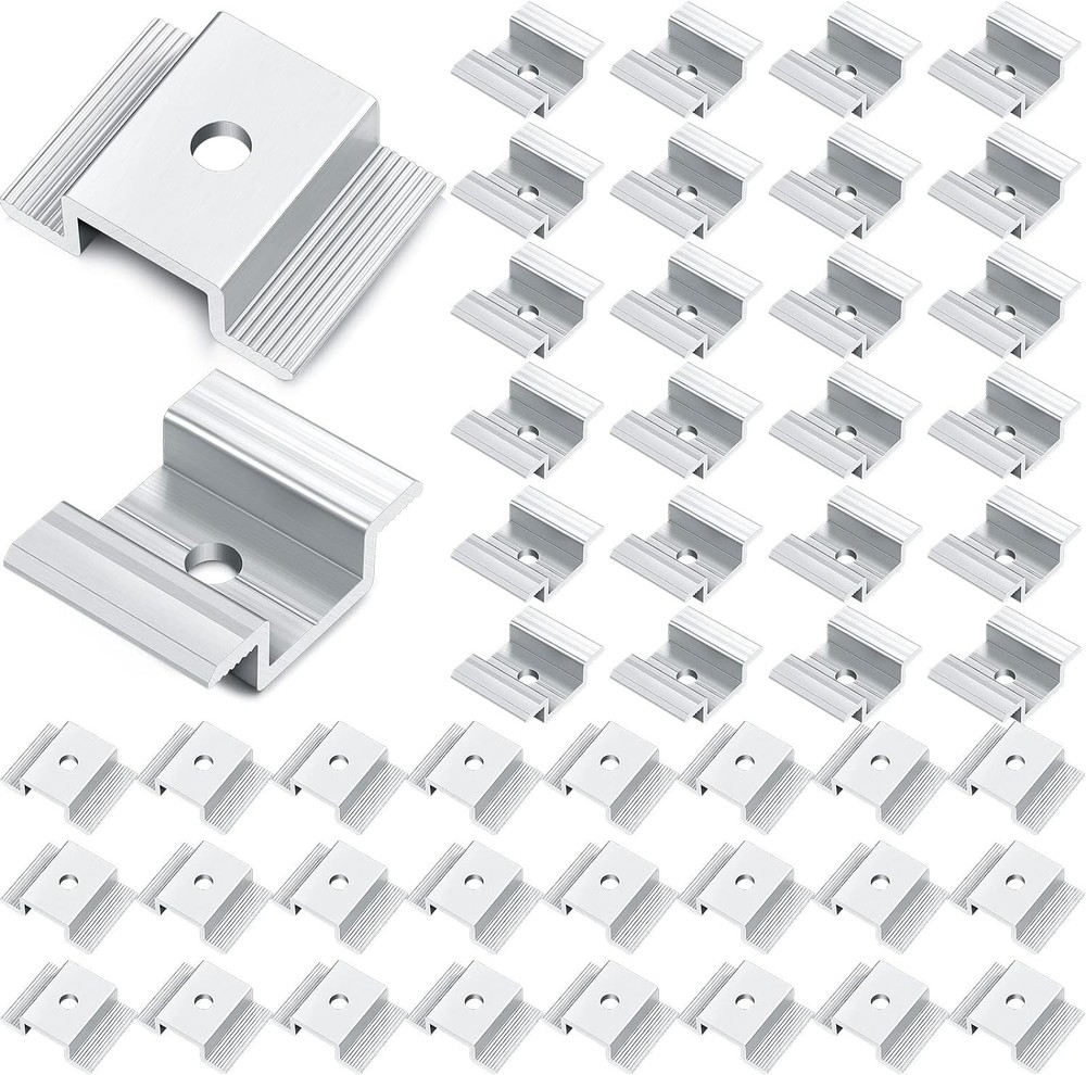 48 Pack Solar Panel Mid Clamps 1.06″ Aluminum Mounting Bracket