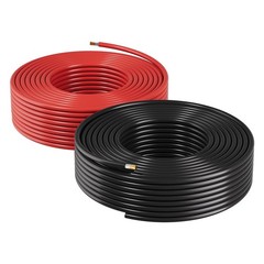 50ft Black & 50ft Red 10 AWG Solar Panel Extension Cable Kit, Tinned Copper Wire
