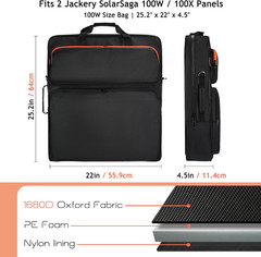Solar Panel Carrying Case Compatible with 2 Jackery Solarsaga 100W Panels, Padde