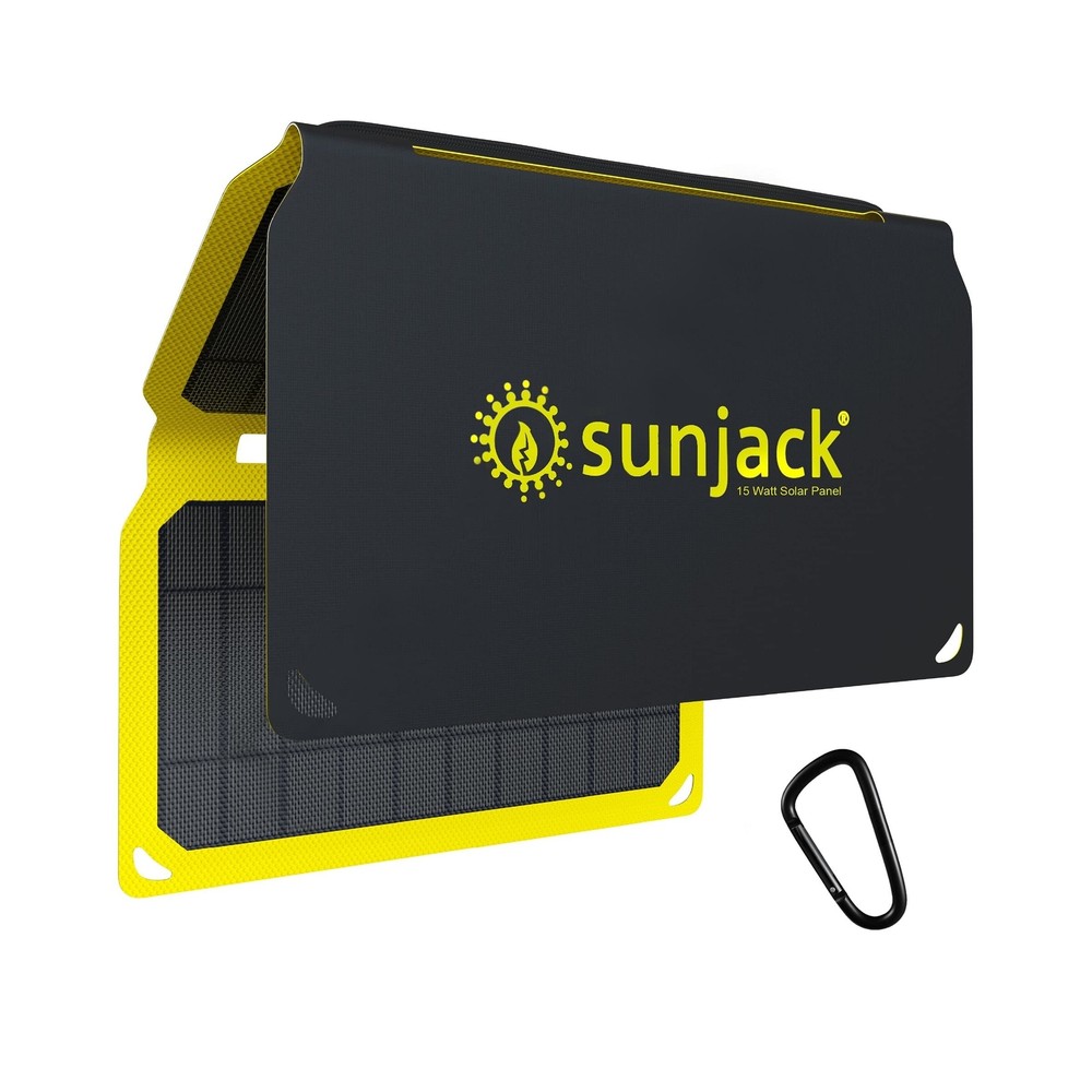 SunJack 15 Watt Foldable IP67 Waterproof ETFE Monocrystalline Solar Panel Cha…