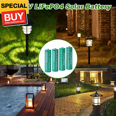 AA 3.2V LiFePo4 650mAh Solar Battery, AA 3.2V Lithium Iron Phosphate Rechargeabl