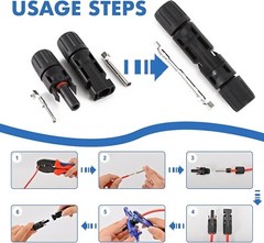 8 Pairs Solar Connectors Male/Female Waterproof IP67 MC4 1000V 30A Solar Panel
