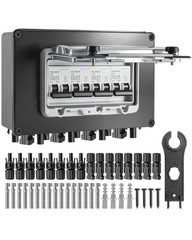 32A Solar DC Circuit Breaker Box 4 Strings, 12–1000V Solar Panel Disconnect Swit