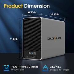 Goldenmate 1500VA 1000W Pure Sine Wave UPS Backup Power Supply LiFePO4 Battery