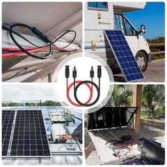 1 Pair 6 Feet Black + 6 Feet Red 10AWG6mm² Solar Panel Extension Cable Wire w…