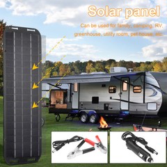 Lot of 30W Solar Panel 12V Trickle Charger Battery Charger Kit Maintainer RV Car