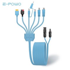 E-POWO Solar Panel to Power Station Solar Charge Cable 7in1 Adapter Connector 1M