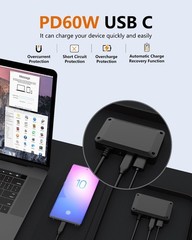 PD 60W USB C Foldable Solar Panel – Ideal for Camping, Travel & Emergency Use