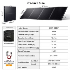 400W Portable ETFE Solar Panel Foldable for Power Station Charging Solar Charger