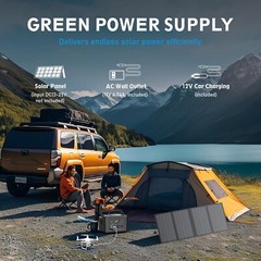 Powkey 600W 296Wh Portable Power Station, 2 Pure Sine Wave Outlets