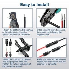 30FT 8AWG Solar Panel Extension Cable – 1500V with IP68 Connectors for RV, Boat,