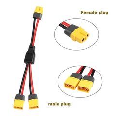 XT60 Y Splitter Extension Cable 12 AWG XT60 Female to Dual Male Connector Ada…
