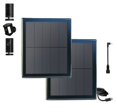 2 Pack 8W Solar Panel Charger for Ring Camera & Doorbell, 10ft USB-C Cable