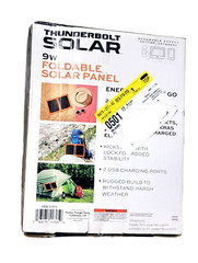 Thunderbolt solar 9w foldable solar panel. Slim construction for portability