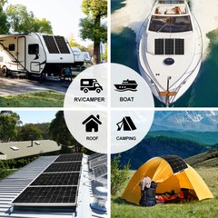 Dokio 200W 400W Flexible Mono Solar Panel Bendable & Durable for Boat,RV,Camping