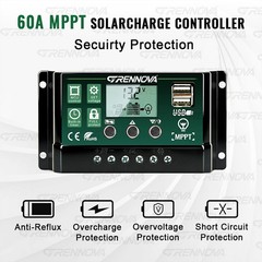 Grennova 2200W Real Power Solar Kit Pure Sine 60A MPPT RV Farm Home