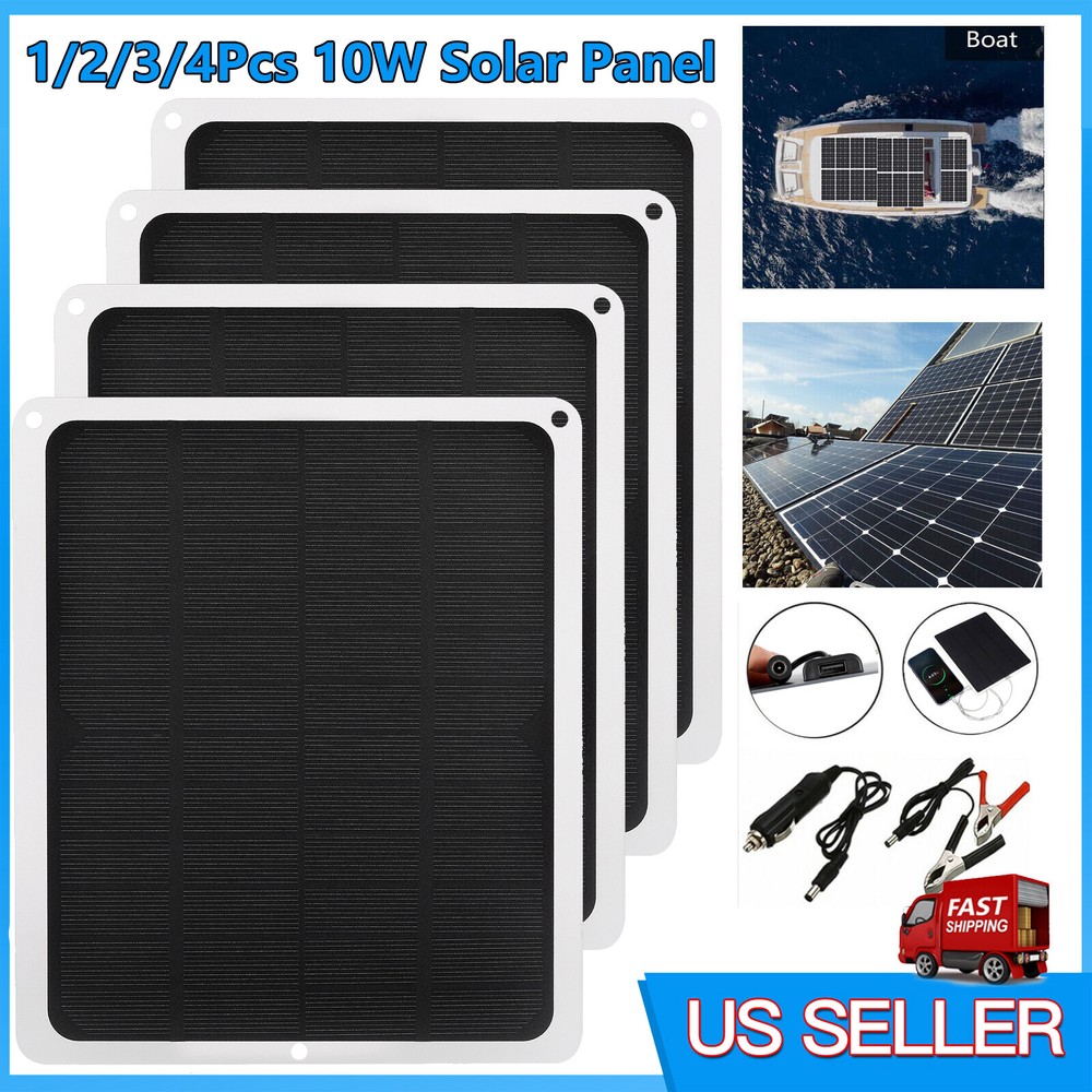 20W Solar Panel 12V Trickle Charger Battery Charger Kit Maintainer Boat RV Car