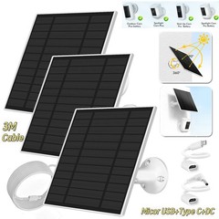 Solar Battery Charger USB+Type-C Charging Solar Panel for Security Camera +Stand