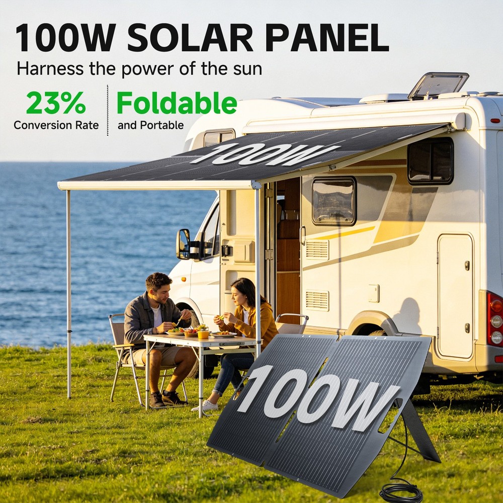 100W Portable Solar Panel ETFE Foldable Solar Charger for Power Station Charging