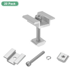 20pcs Solar Panel Mount Mid Clamps 45mm Aluminum for RVs White