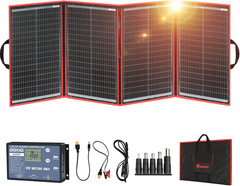 200W Portable Foldable Solar Panel Kit, Compact 20X26.4In Design 9.7Lb with Stan